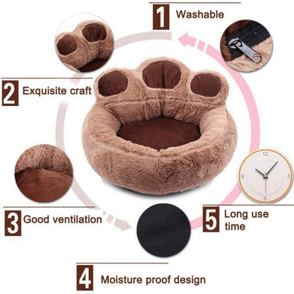 Funki Findz | Pet Beds | Cute Fluffy Paw Shaped Dog Cat Beds