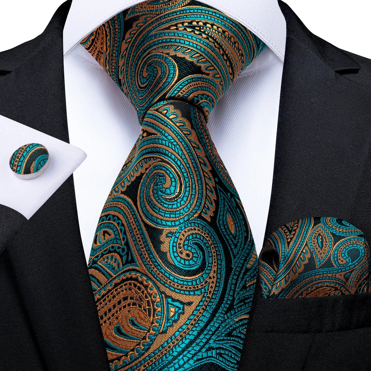 Funki Findz | Neckties | Men's 3Pcs Paisley Wedding Tie Sets