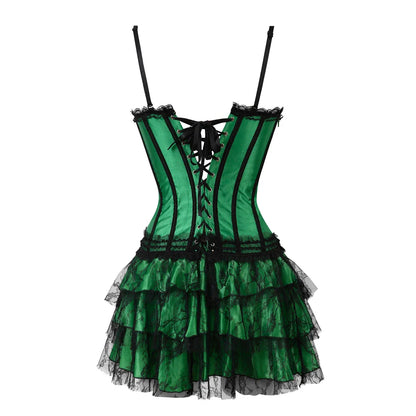 Funki Findz | Dresses | Women's Gothic Satin Lace Corset Dress