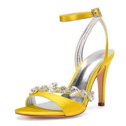Funki Findz | Shoes | Women's Satin Rhinestones Bridal Stilettos