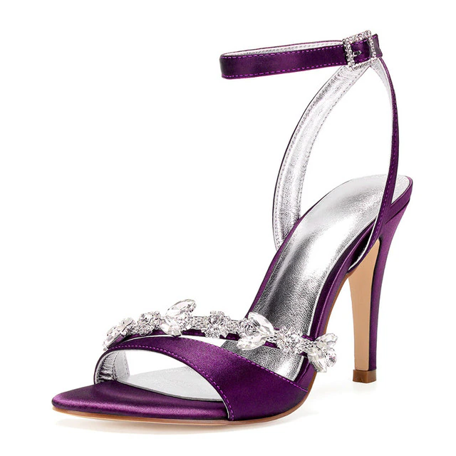 Funki Findz | Shoes | Women's Satin Rhinestones Bridal Stilettos