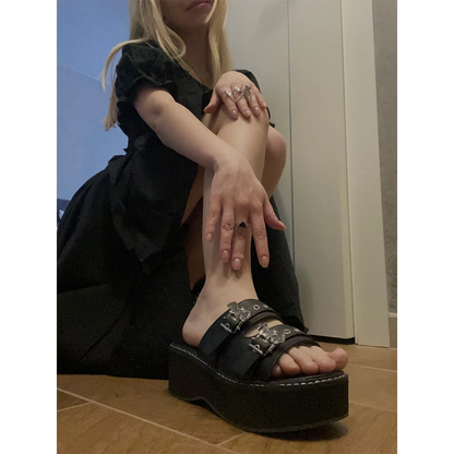 Funki Findz | Shoes | Women's Gothic Platform Wedge Sandals