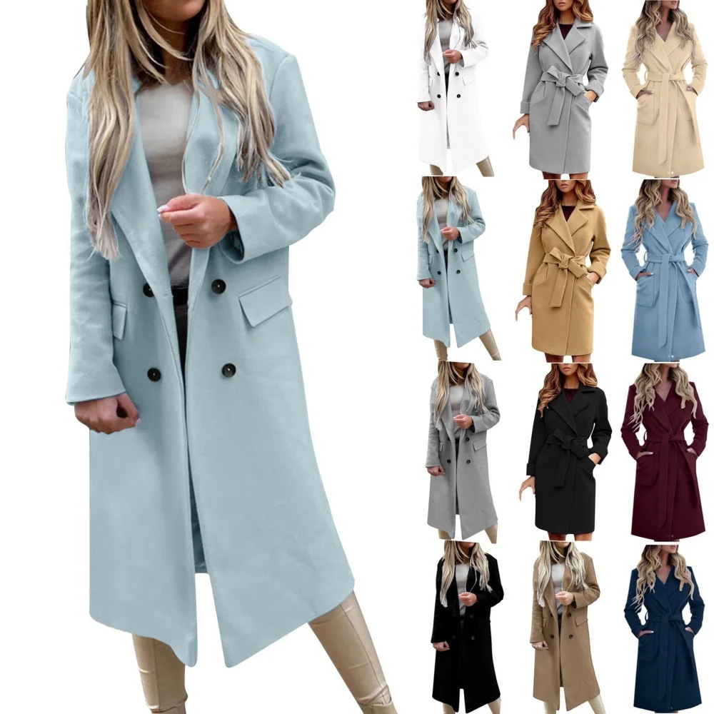 Funki Findz | Jackets | Women's Double Breasted Long Overcoat