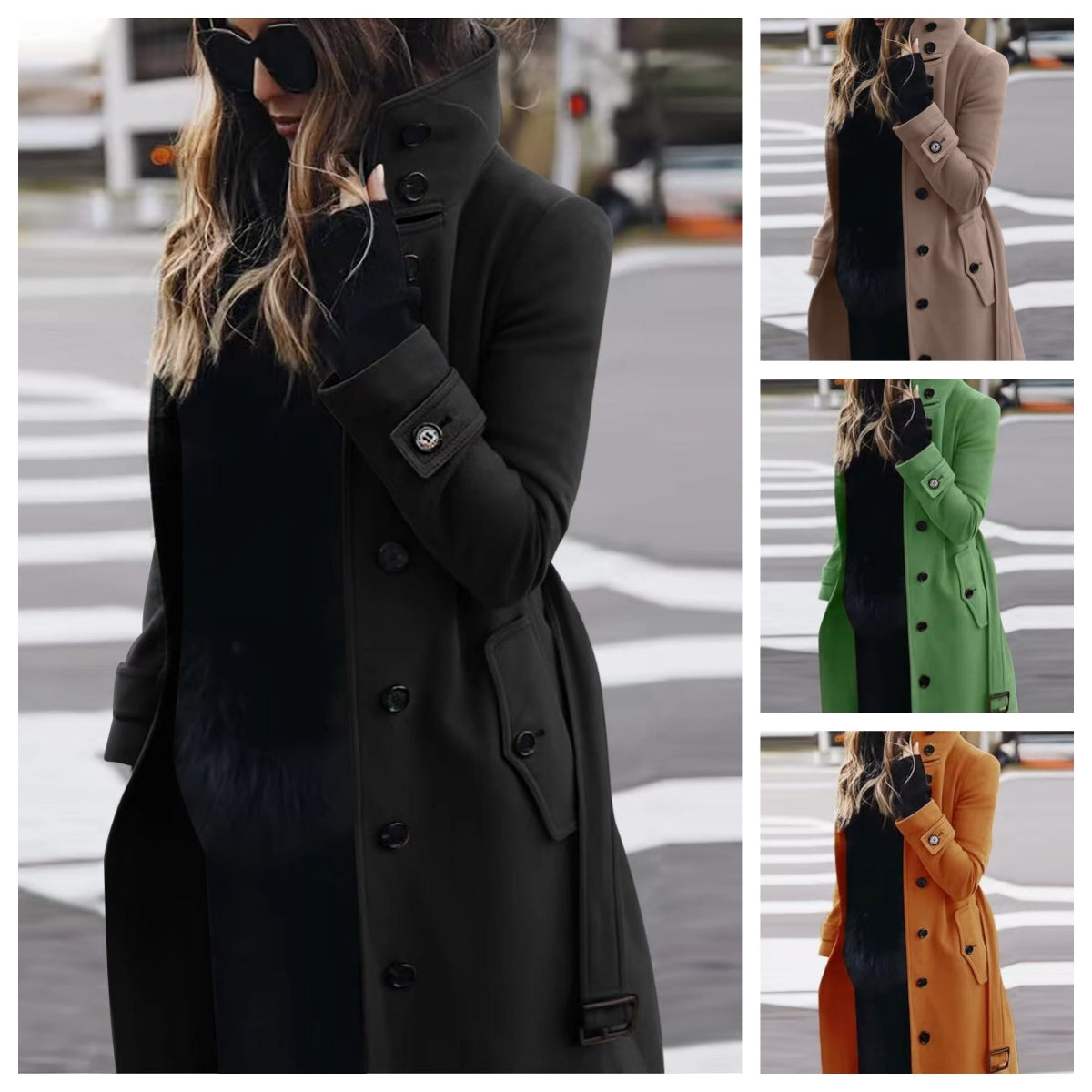 Funki Findz | Jackets | Women's Wool Blend Stand Collar Coat