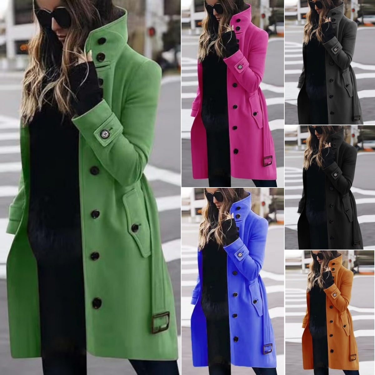 Funki Findz | Jackets | Women's Wool Blend Stand Collar Coat