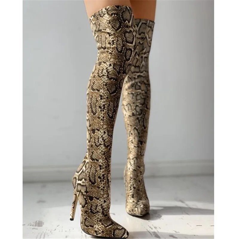 Funki Findz | Boots | Women's High Stiletto Leopard Print Boots