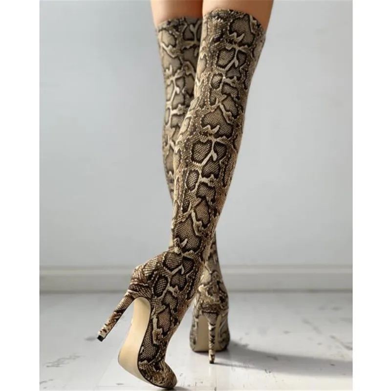 Funki Findz | Boots | Women's High Stiletto Leopard Print Boots