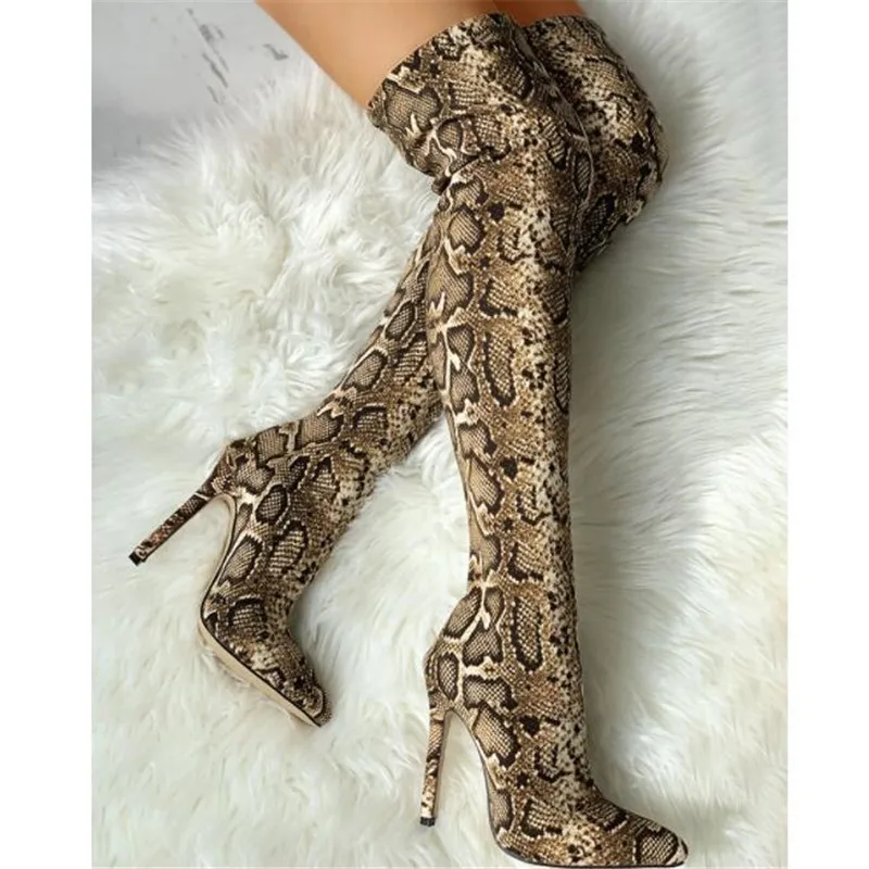 Funki Findz | Boots | Women's High Stiletto Leopard Print Boots