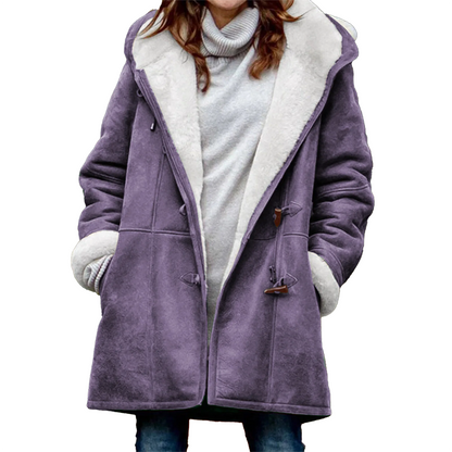 Funki Findz | Jacket | Women's Thick Fleece Hooded Long Coat