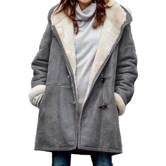 Funki Findz | Jacket | Women's Thick Fleece Hooded Long Coat