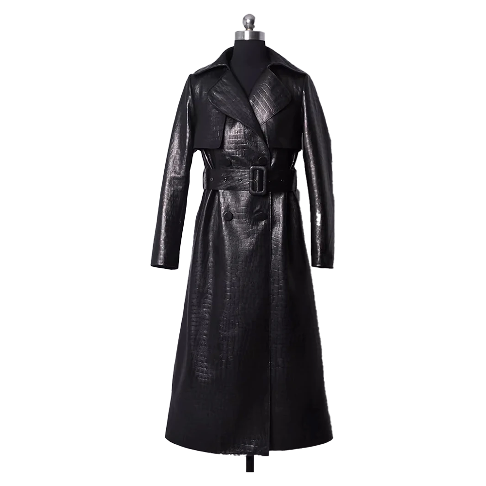 Funki Findz | Jackets | Women's Aligator Print Faux Leather Coat