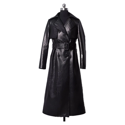 Funki Findz | Jackets | Women's Aligator Print Faux Leather Coat