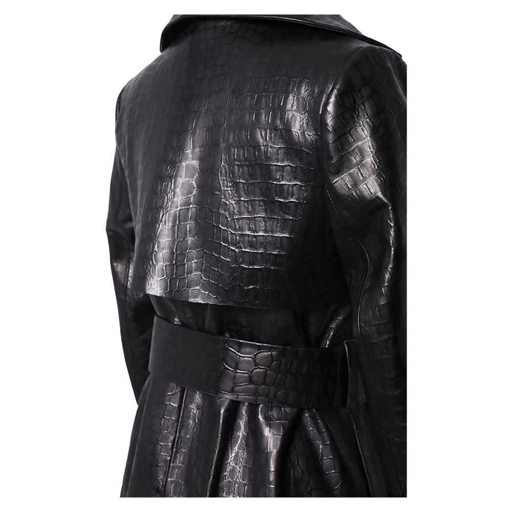 Funki Findz | Jackets | Women's Aligator Print Faux Leather Coat