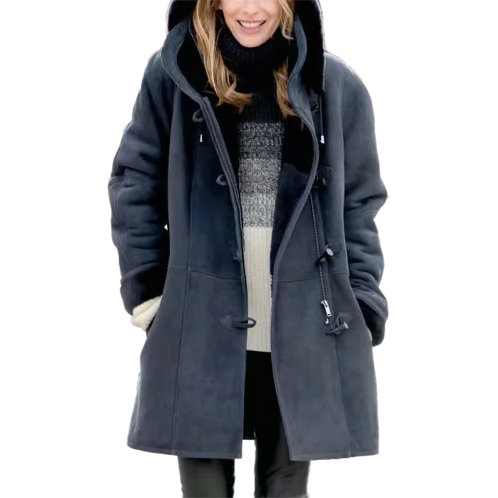 Funki Findz | Jacket | Women's Thick Fleece Hooded Long Coat