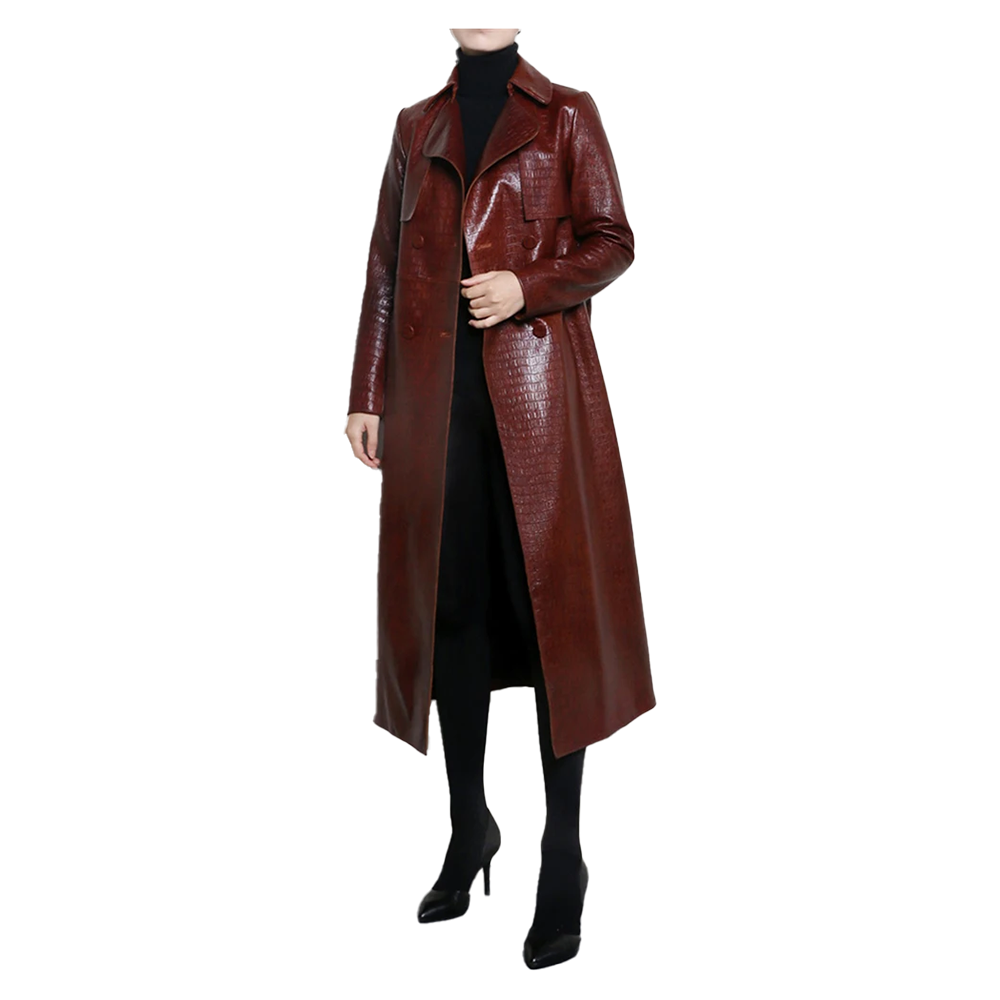 Funki Findz | Jackets | Women's Aligator Print Faux Leather Coat