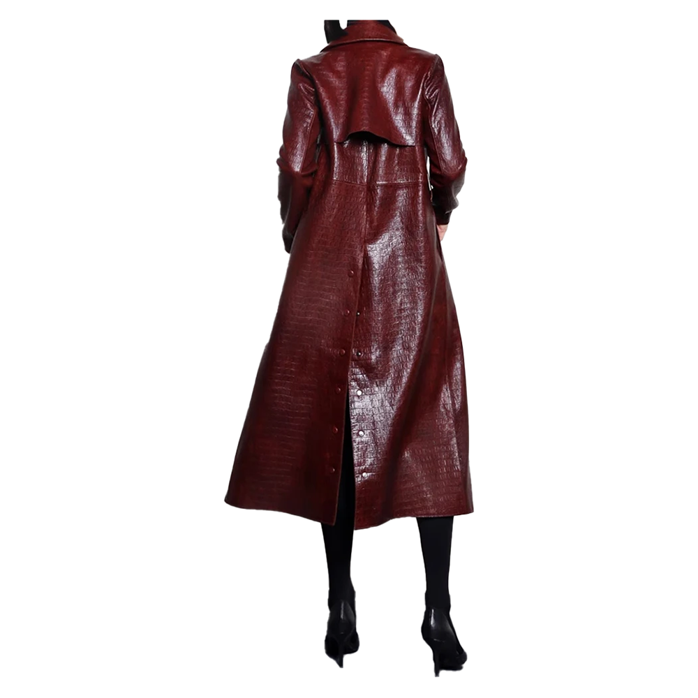 Funki Findz | Jackets | Women's Aligator Print Faux Leather Coat