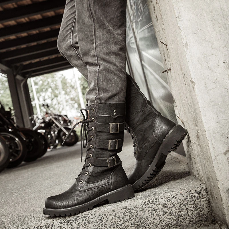 Funki Findz | Boots | Men's Gothic Punk Buckle Strap Biker Boots