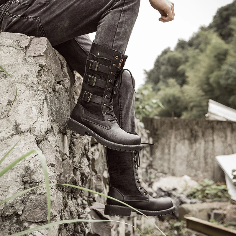 Funki Findz | Boots | Men's Gothic Punk Buckle Strap Biker Boots