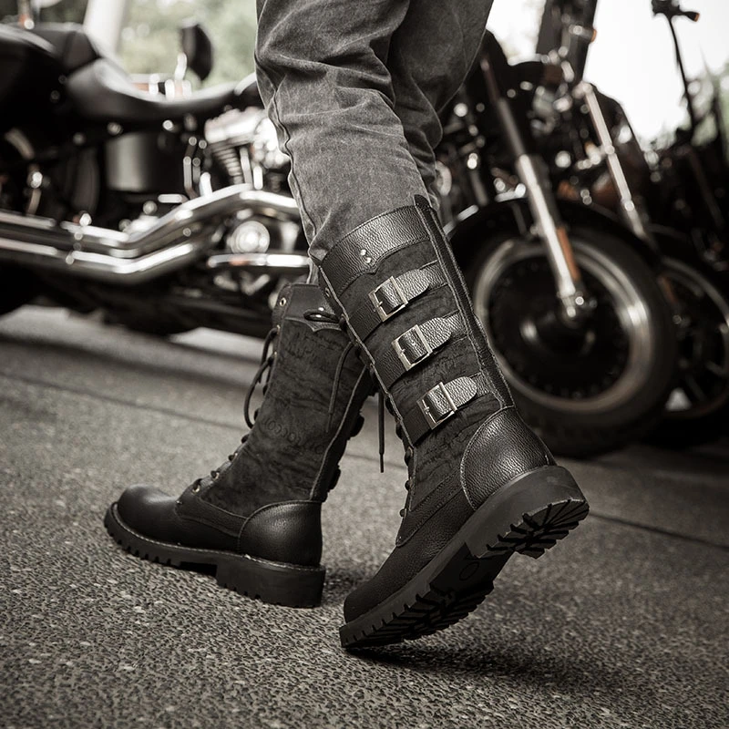 Funki Findz | Boots | Men's Gothic Punk Buckle Strap Biker Boots