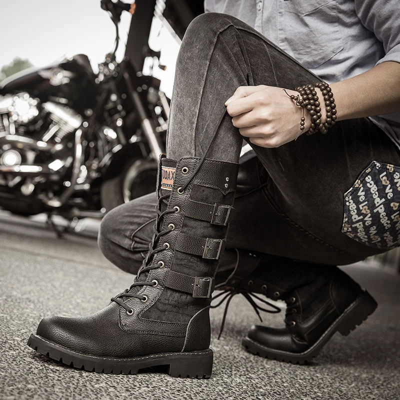 Funki Findz | Boots | Men's Gothic Punk Buckle Strap Biker Boots