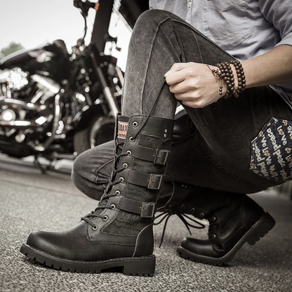 Funki Findz | Boots | Men's Gothic Punk Buckle Strap Biker Boots