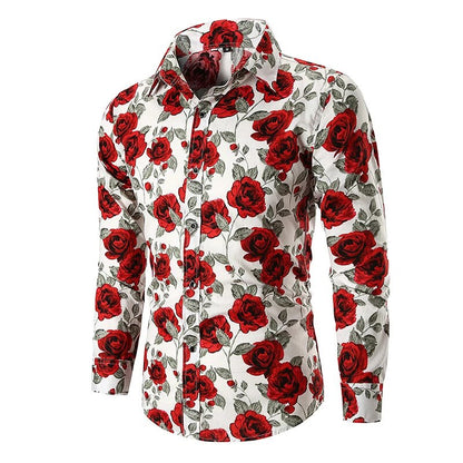Funki Findz | Shirts | Men's Floral Print Long Sleeved Dress Shirt
