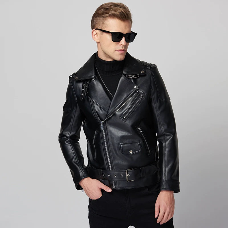 Funki Findz | Jackets | Men's Stylish Faux Leather Biker Jacket