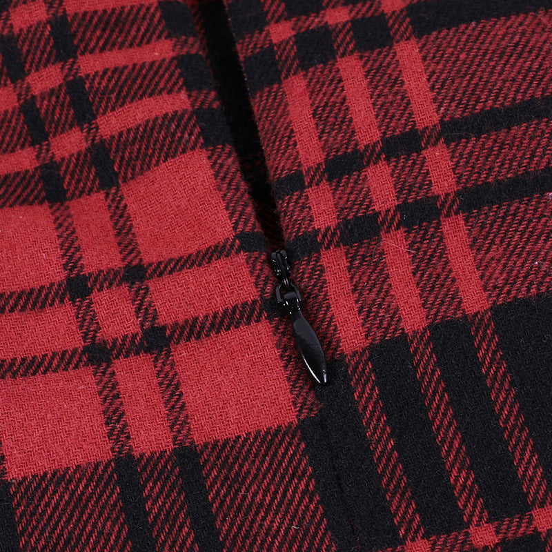 Funki Findz | Dresses | Women's Alt Goth Red Plaid Lolita Dress