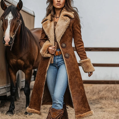 Funki Findz | Jackets | Women's Western Vintage Plush Coat