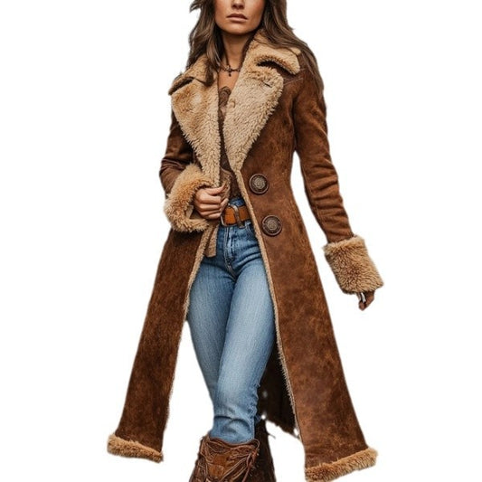 Funki Findz | Jackets | Women's Western Vintage Plush Coat