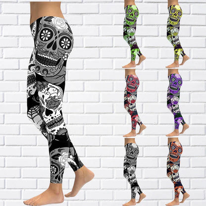 Funki Findz | Pants | Women's Yoga Pants | Skull Print Leggings