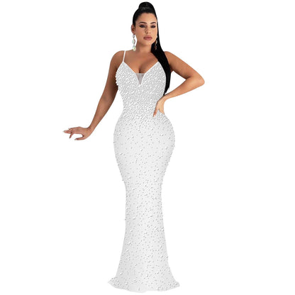 Funki Findz | Dresses | Women's Beaded Pearl Bodycon Dress