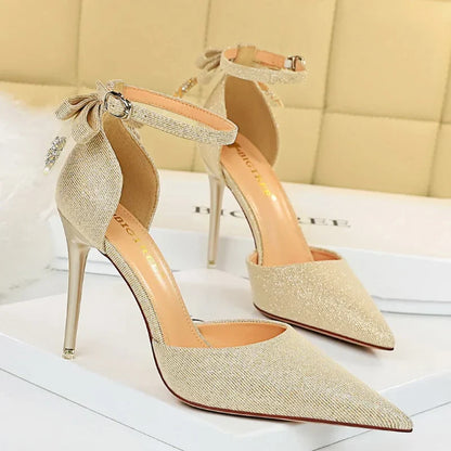 Funki Findz | Shoes | Women's Glitter Bow Knot Strappy Heels