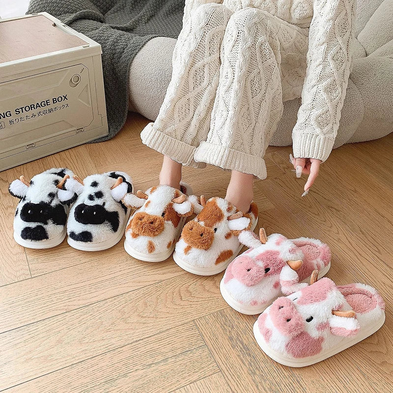 Funki Findz | Shoes | Women's Warm Cartoon Cow Slippers