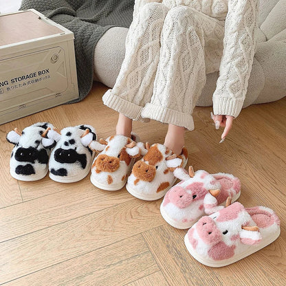 Funki Findz | Shoes | Women's Warm Cartoon Cow Slippers