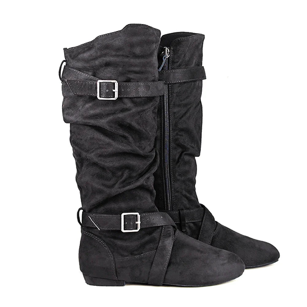 Funki Findz | Boots | Women's Line Dance Buckle Flat Boots