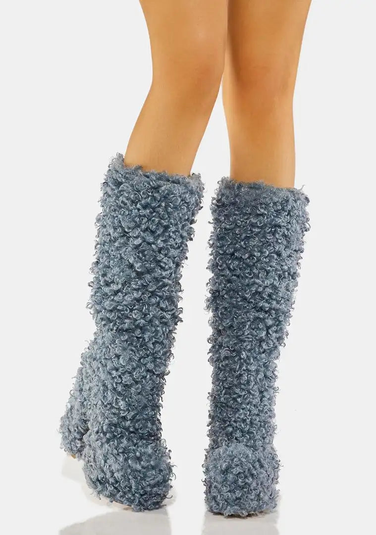 Funki Findz | Boots | Women's Knee-High Fuzzy Platform Boots