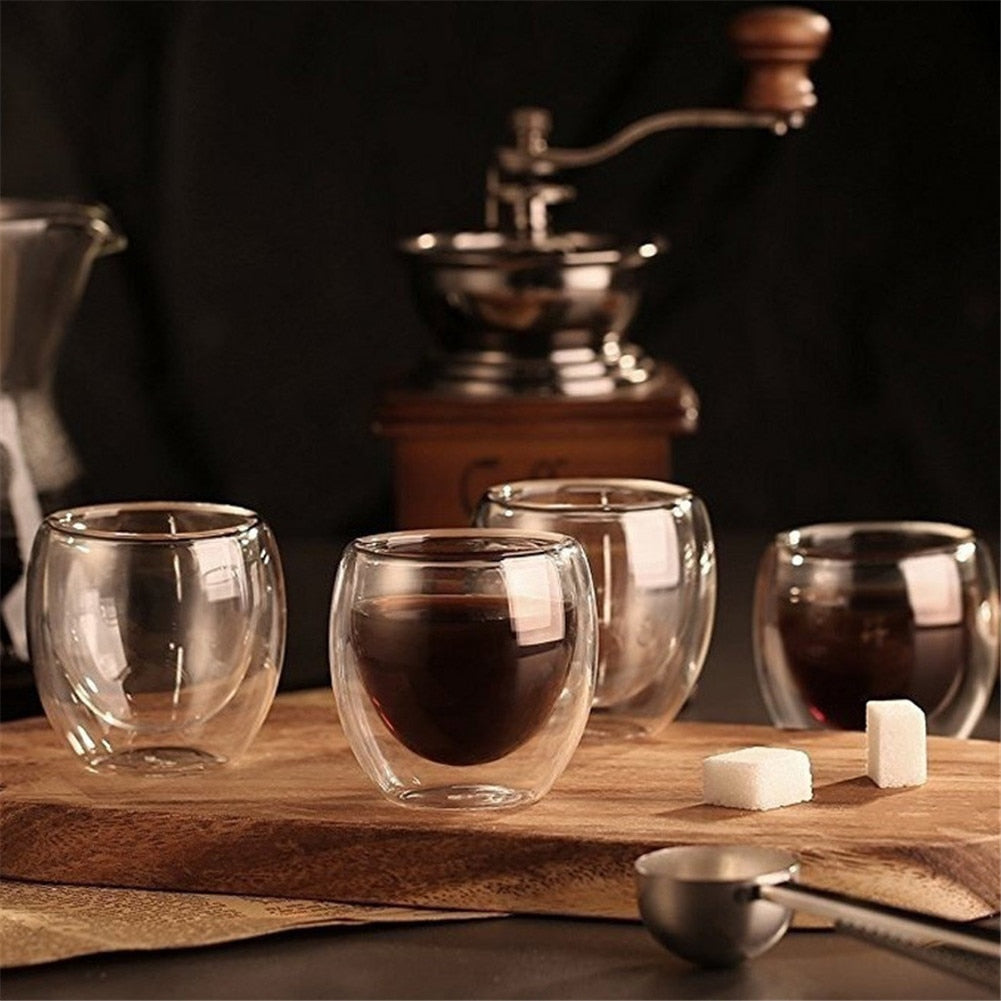 Funki Findz | Cups | Glass Double Wall Expresso Coffee Cup Set