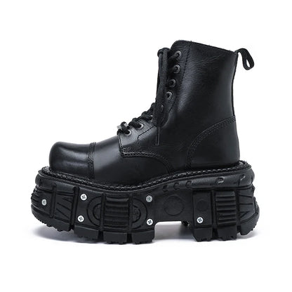 Funki Findz | Boots | Women's Leather Dark Punk Lace Up Boot
