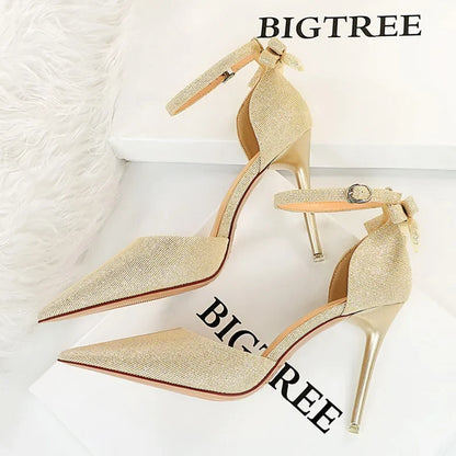 Funki Findz | Shoes | Women's Glitter Bow Knot Strappy Heels