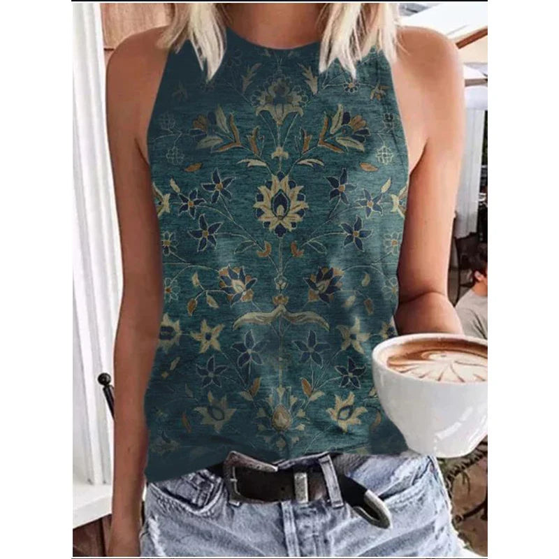 Funki Findz | Shirts | Women's Paisley 3D Print Retro Tank Tops