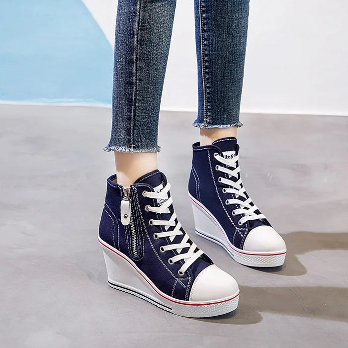 Funki Findz | Boots | Women's High Platform Zipper Sneakers