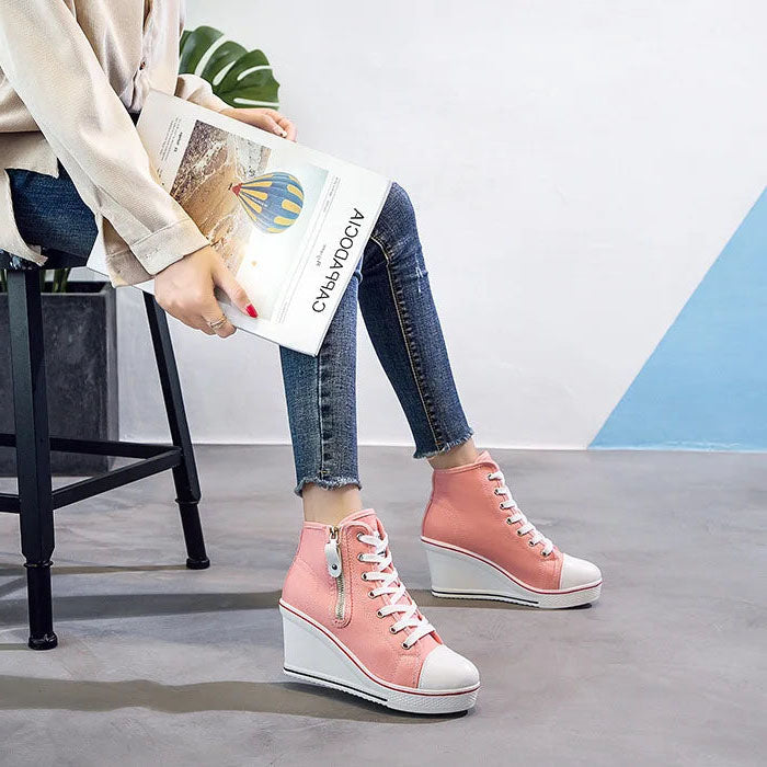 Funki Findz | Boots | Women's High Platform Zipper Sneakers