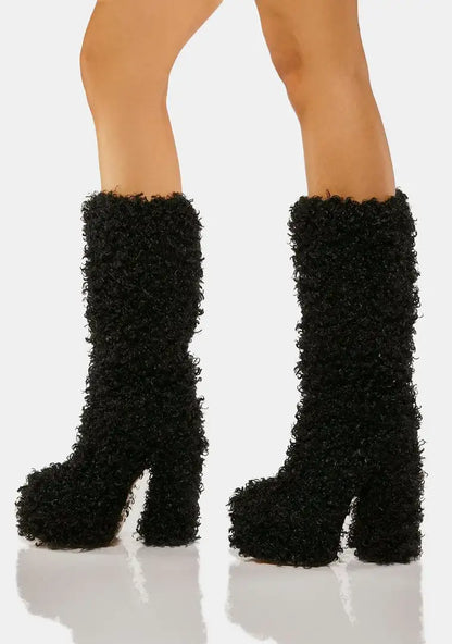 Funki Findz | Boots | Women's Knee-High Fuzzy Platform Boots