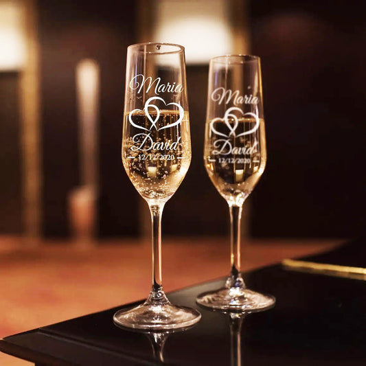 Funki Findz | Glasses | Champagne Flutes | Custom Mr. and Mrs.