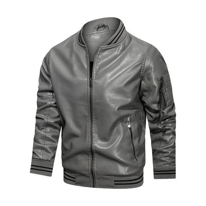 Funki Findz | Jackets | Men's Casual PU Leather Racer Jacket