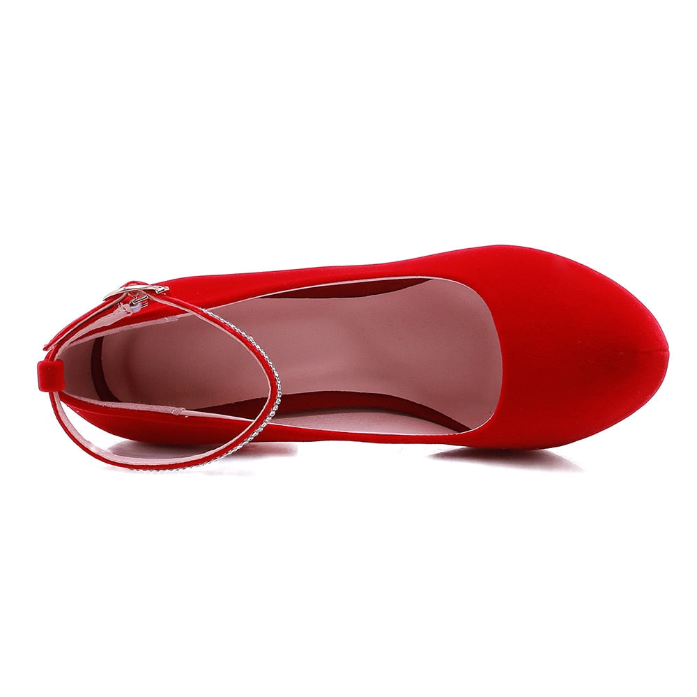 Funki Findz | Shoes | Women's Velvet Flock Platform Mary Janes