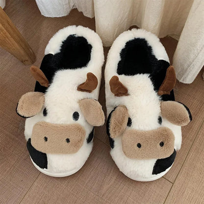 Funki Findz | Shoes | Women's Cute Plush Warm Cow Slippers