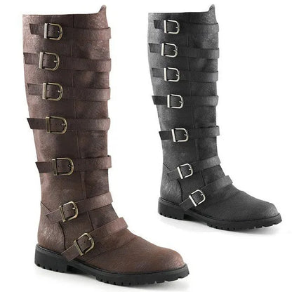 Funki Findz | Boots | Women MidCalf Low Heel Buckle Strap Boot