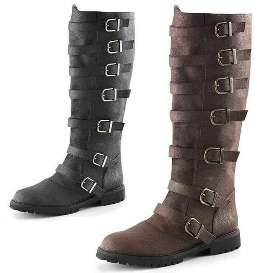 Funki Findz | Boots | Women MidCalf Low Heel Buckle Strap Boot